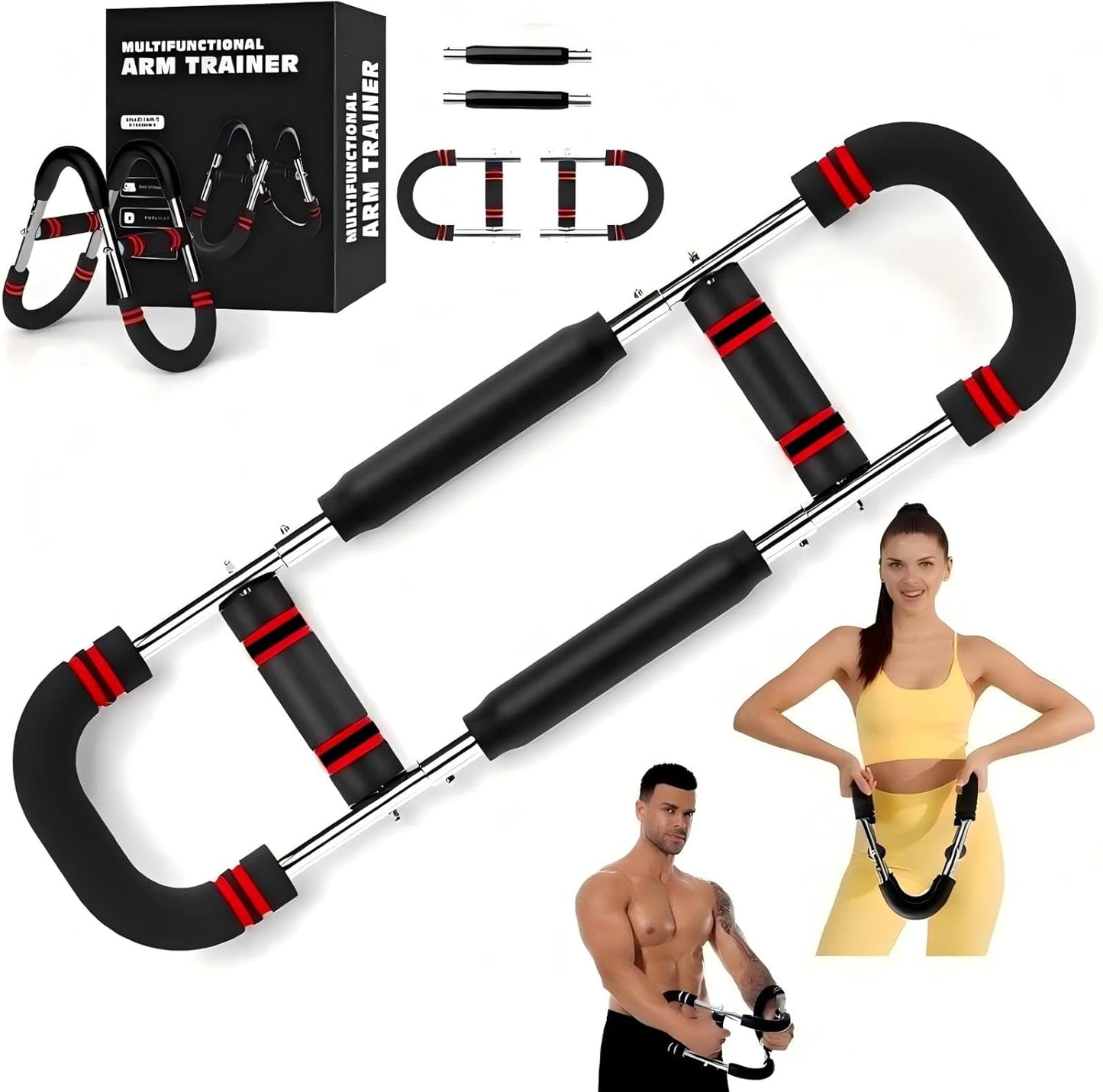 Twister Arm Trainer, 40-100Lb Adjustable Chest Workout Equipment Power Twist Arm Trainer, Forearm Strengthener, Portable Spring Resistance for Home Fitness