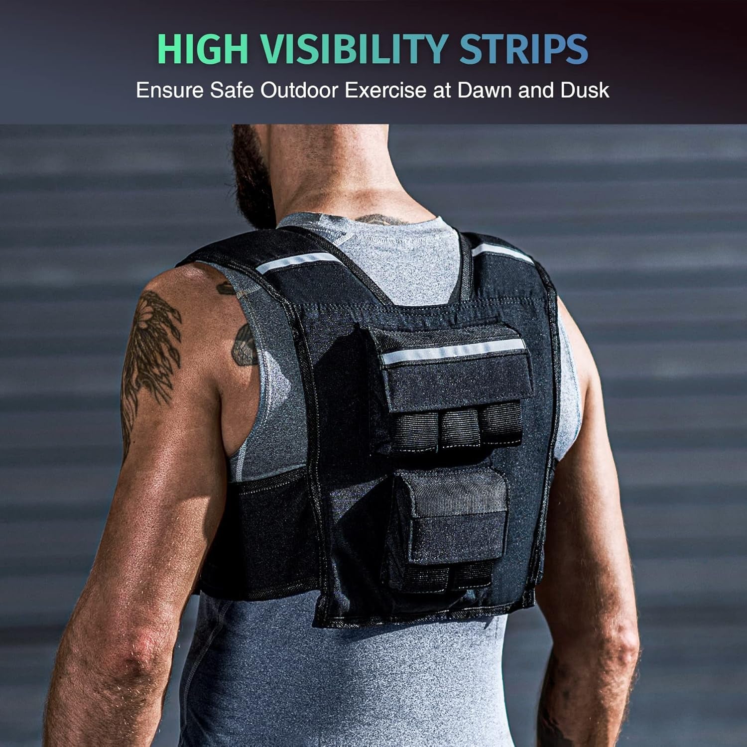 23Lb|45Lb Weighted Vest with Iron Weights for Exercise, Adjustable Weight Vest for Men, Workout Vest for Home Workouts Cardio Strength Training Weight Loss