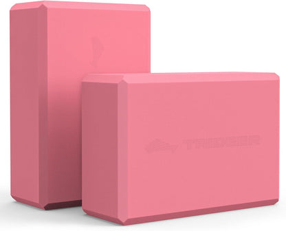 Yoga Blocks 2 Pack, Soft Non-Slip Foam Blocks with Beveled Edges for Alignment and Stretching in Yoga, Pilates, and Dance - Supportive, Lightweight, Odor Resistant, Latex-Free