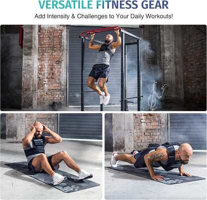 23Lb|45Lb Weighted Vest with Iron Weights for Exercise, Adjustable Weight Vest for Men, Workout Vest for Home Workouts Cardio Strength Training Weight Loss