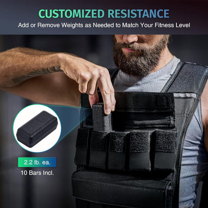 23Lb|45Lb Weighted Vest with Iron Weights for Exercise, Adjustable Weight Vest for Men, Workout Vest for Home Workouts Cardio Strength Training Weight Loss