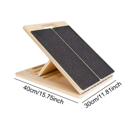 Slant Board Calf Stretcher Foldable Nonslip Wooden Portable Adjustable Leg Stretch for Home Gym Yoga Exercise Sports Workout