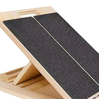 Slant Board Calf Stretcher Foldable Nonslip Wooden Portable Adjustable Leg Stretch for Home Gym Yoga Exercise Sports Workout