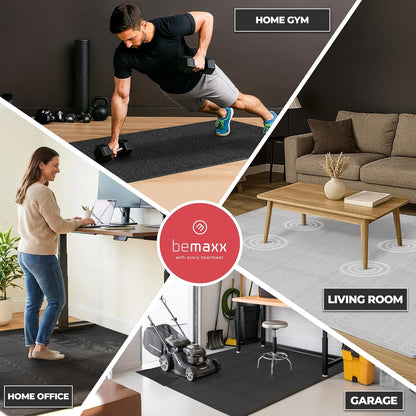 Gym Mats Set - 18 Pcs EVA Interlocking Foam Floor Tiles (12.6"X12.6"X0.4") 18Sqft Protective Gym Flooring Sports Home Workout Exercise Mats Puzzle Garage Fitness Play-Room Pool Treadmill Bike